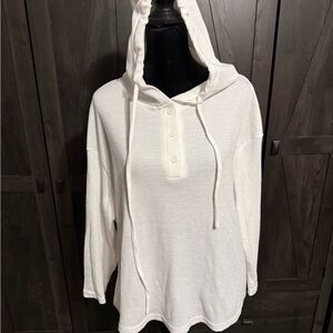 SHEIN Off-White Waffle Knit Hoodie